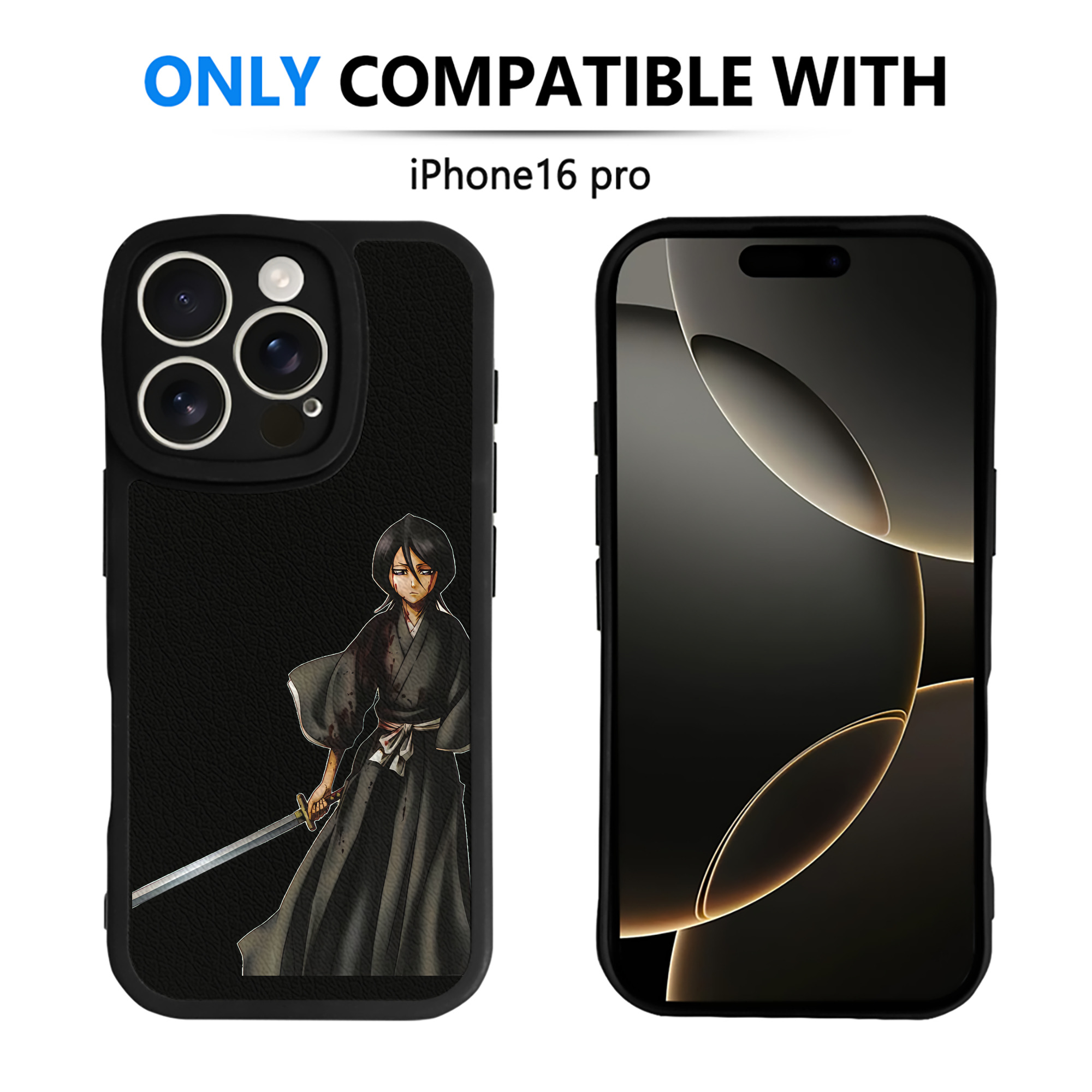 （画像用） ブリーチ 朽木ルキア BLEACH Kuchiki Rukia 【iPhone 16シリーズ対応】シリコンスマホケース（レザー調） 材質：シリコン